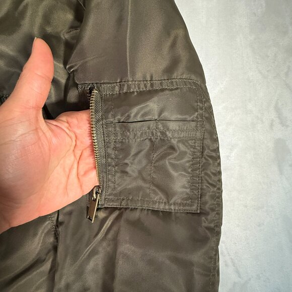 American Rag Cia Parka Jacket Women Size S Olive Green Full Zip Hooded Coat - Picture 8 of 16